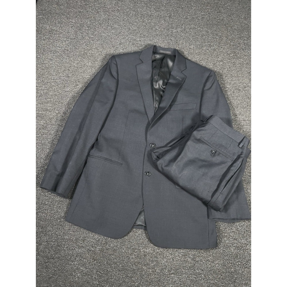 Calvin Klein 2 Piece Suit Men's 38R Pants 31x31 Gray Slim Wool Modern